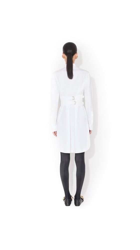 ROBE À PLASTRON EN POPELINE DE COTON