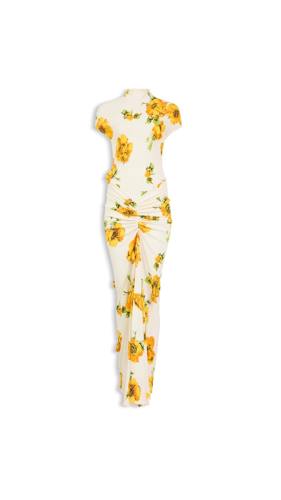 ROBE DRAPÉE À IMPRIMÉS