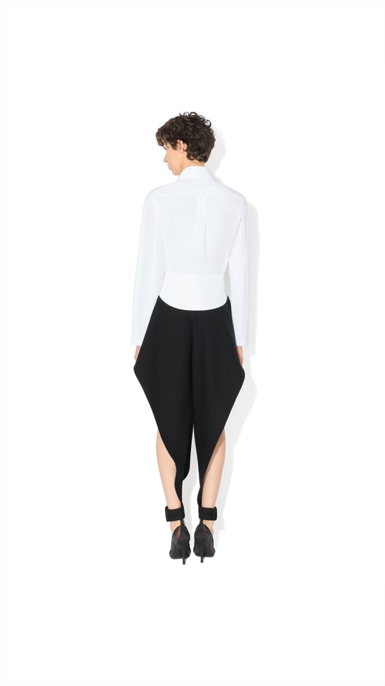 CHEMISE À BASQUE EN POPELINE DE COTON