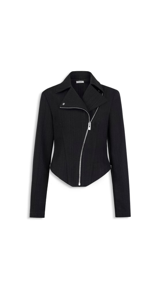 VESTE BIKER EN LAINE DENIM
