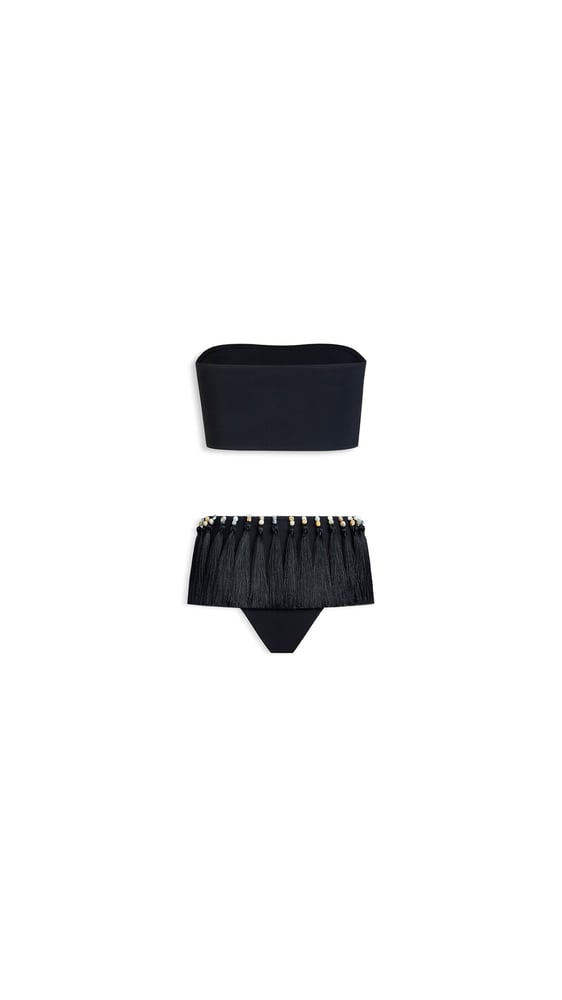 ENSEMBLE BIKINI BANDEAU À POMPONS