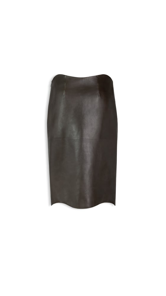 JUPE CRAYON EN CUIR D'AGNEAU