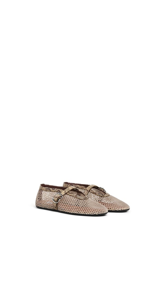 BALLERINES EN RÉSILLE ET CUIR AYERS