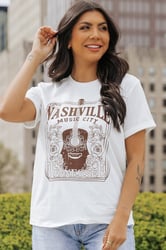 NASHVILLE MUSIC CITY Graphic Crew Neck Tee
