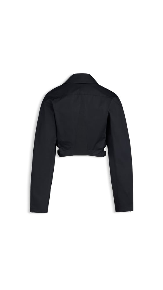 VESTE BIKER EN POPELINE DE COTON