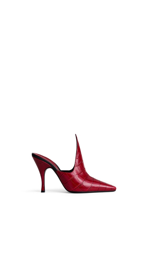 MULES EN CUIR EMBOSSÉ CROCODILE
