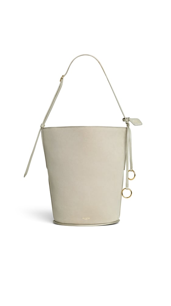 SAC HIP BUCKET SMALL BI-MATIÈRE EN CUIR