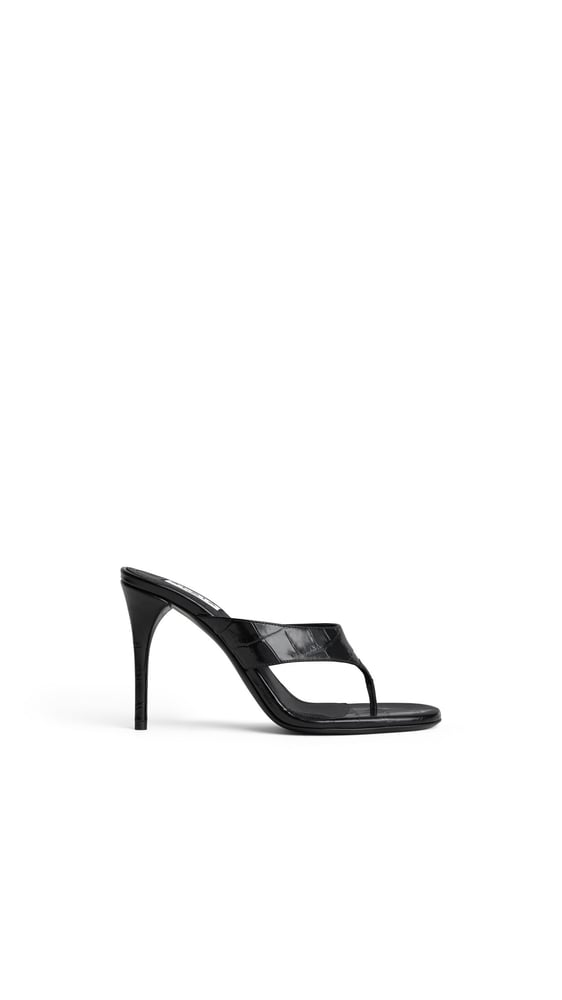 MULES TONG EN CUIR EMBOSSÉ CROCODILE