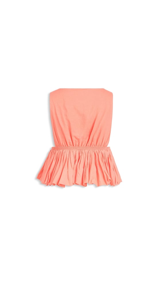 TOP PÉPLUM EN COTON ET LIN MÉLANGÉ
