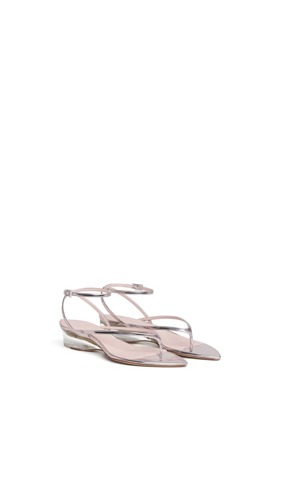 SANDALES INVISIBLE EN CUIR MIROIR