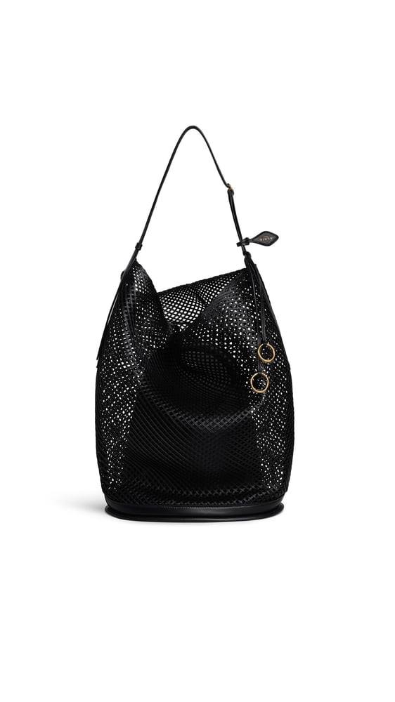 SAC HIP BUCKET LARGE EN CUIR TRESSÉ