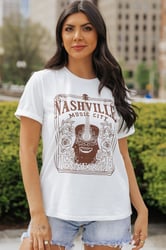 NASHVILLE MUSIC CITY Graphic Crew Neck Tee