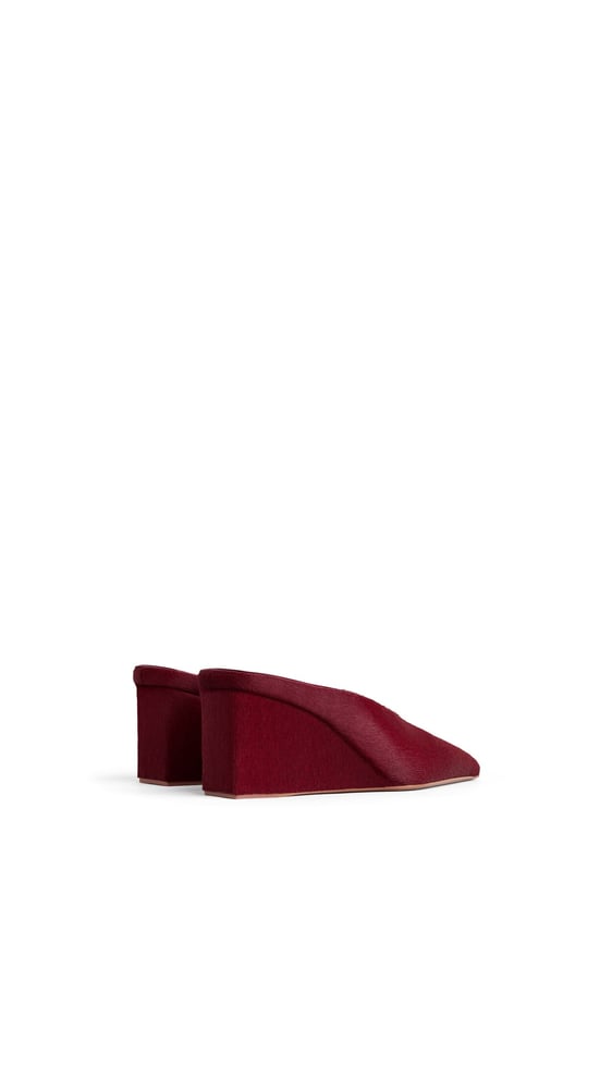 MULES CUBE EN CUIR EFFET PONY