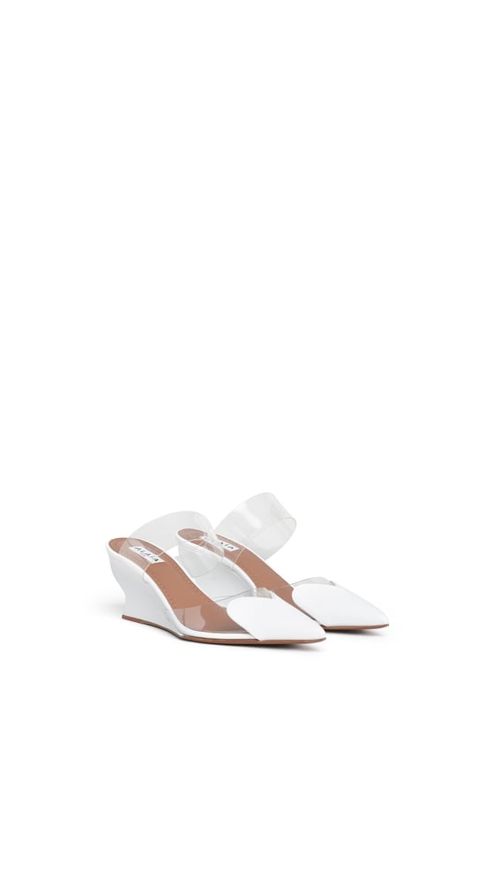 MULES COMPENSÉES LE CŒUR EN CUIR VERNI