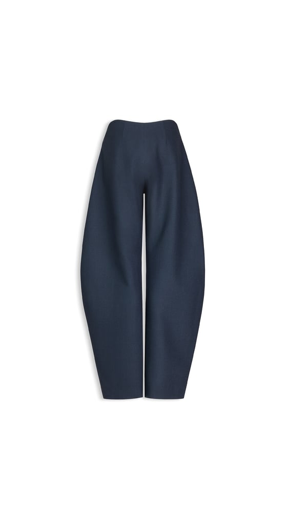 PANTALON ROND EN CRÊPE DE LAINE