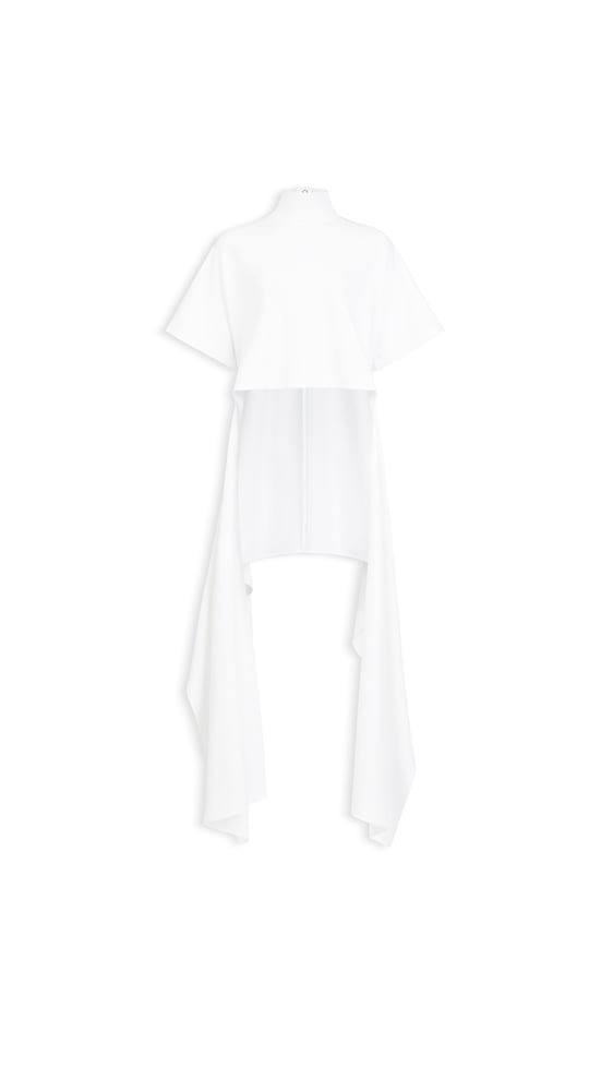 T-SHIRT ASYMÉTRIQUE EN JERSEY DE COTON