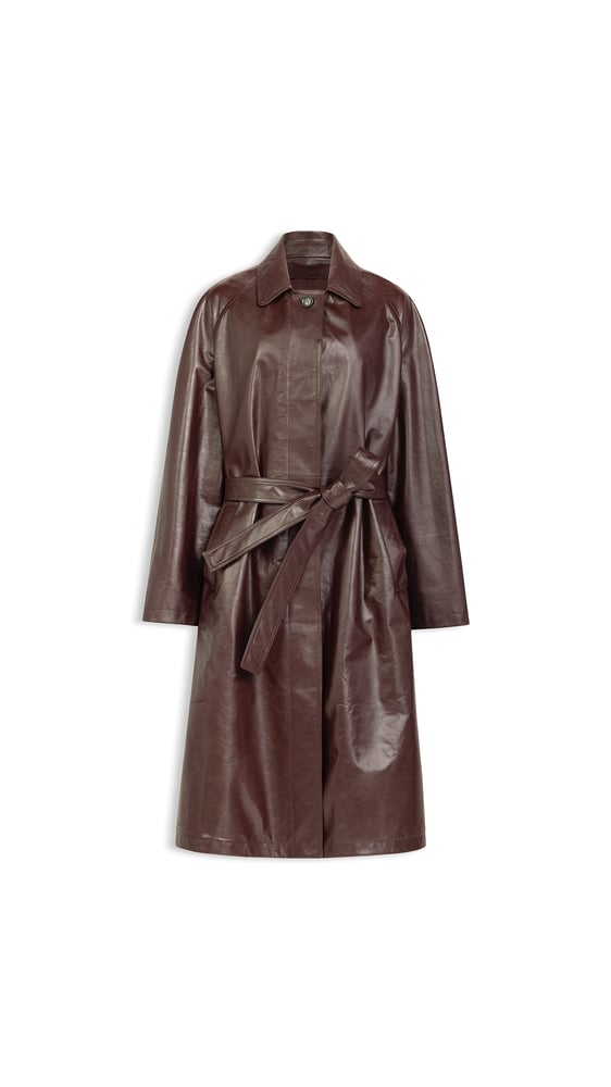 ENSEMBLE MANTEAU ET BRALETTE EN CUIR