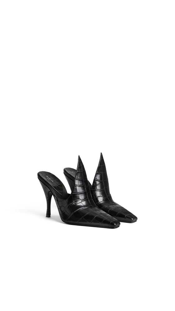 MULES EN CUIR EMBOSSÉ CROCODILE