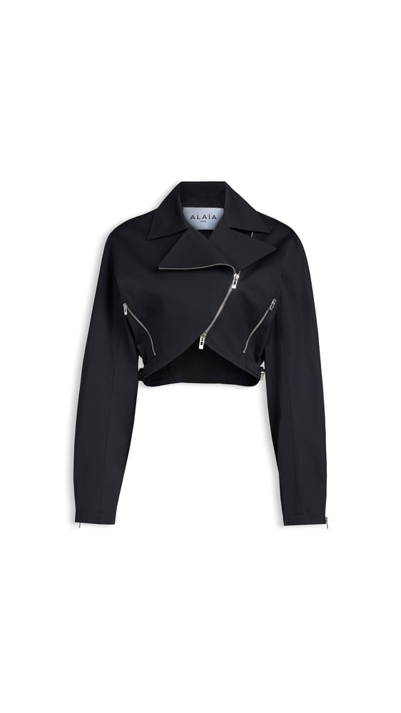 VESTE BIKER EN POPELINE DE COTON