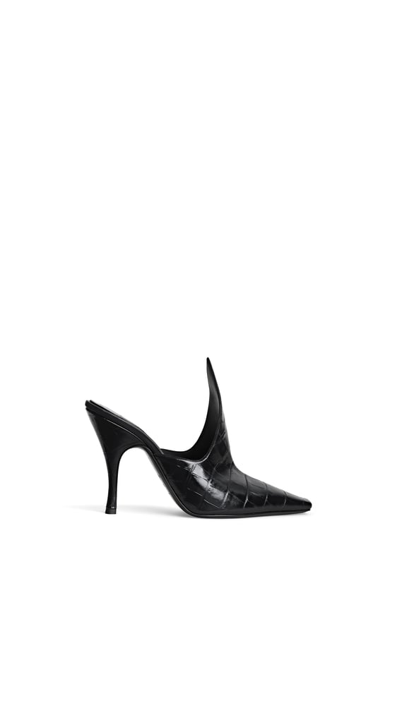 MULES EN CUIR EMBOSSÉ CROCODILE