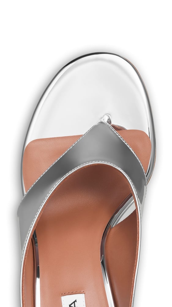 MULES TONG CUBE EN TISSU MIROIR