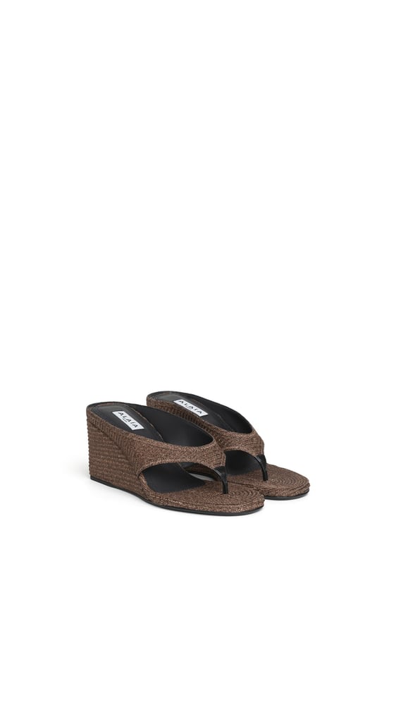 MULES TONG CUBE EN PAILLE TRESSÉE