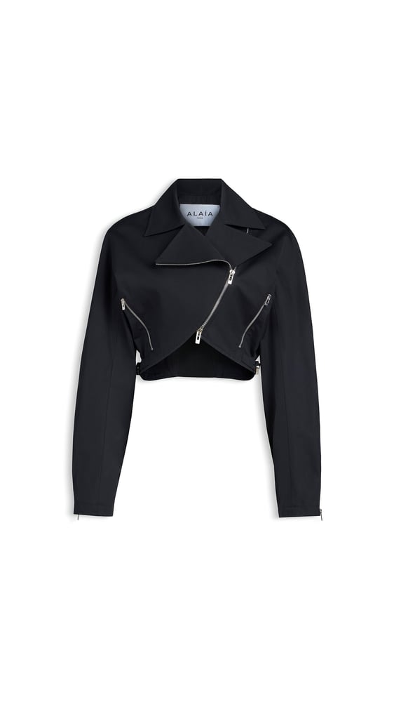 VESTE BIKER EN POPELINE DE COTON