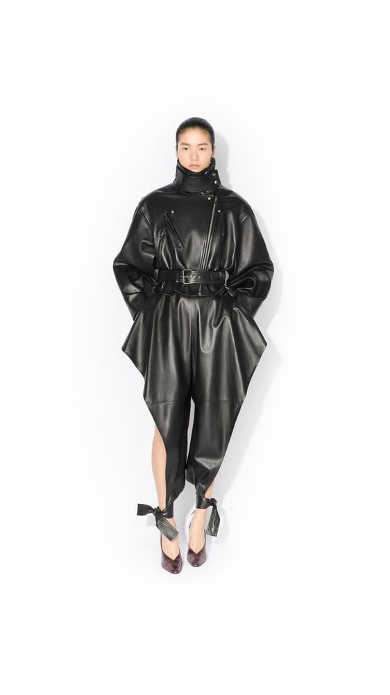 VESTE BIKER SUPERPOSÉE EN CUIR