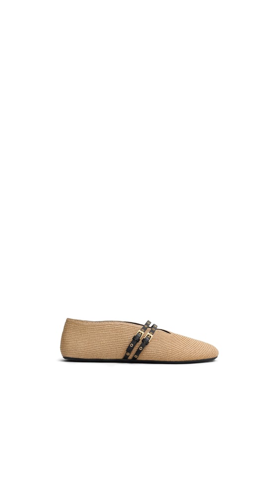 BALLERINES EN PAILLE TRESSÉE