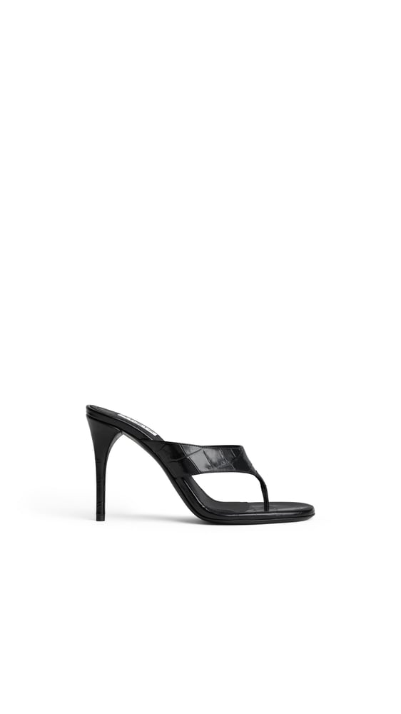 MULES TONG EN CUIR EMBOSSÉ CROCODILE