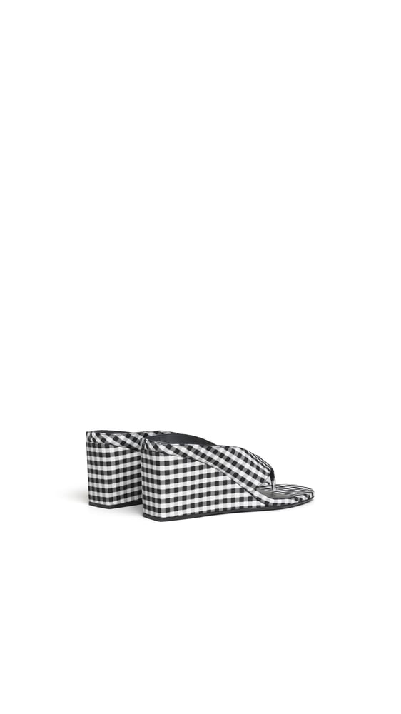 MULES TONG CUBE À IMPRIMÉ VICHY