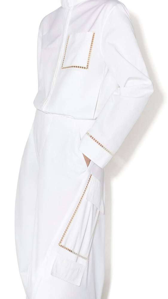 CHEMISE AJOURÉE EN POPELINE DE COTON