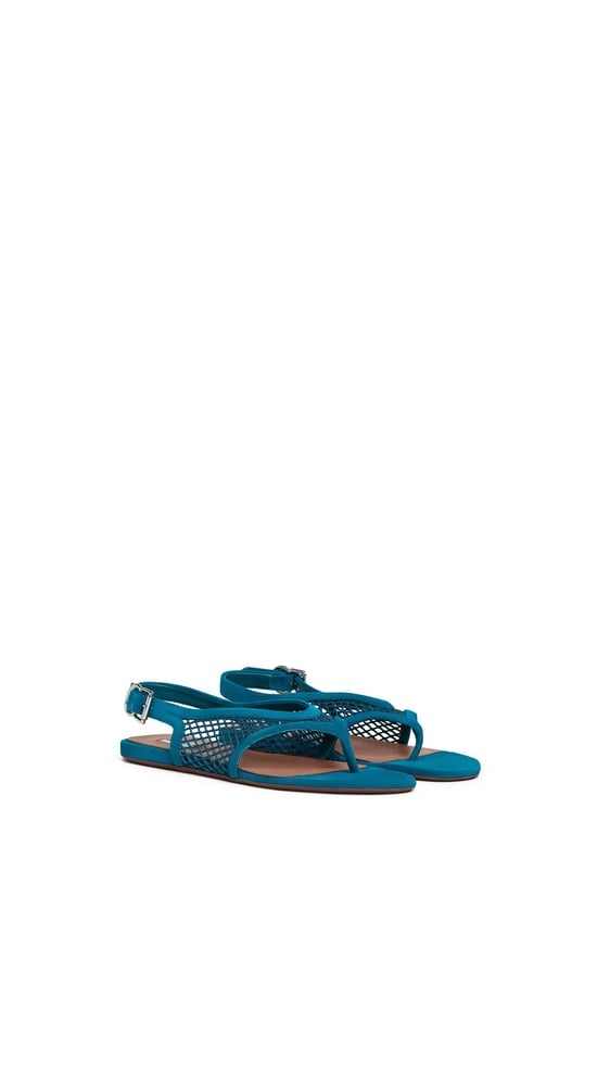 SANDALES TONG EN RÉSILLE ET SUEDE