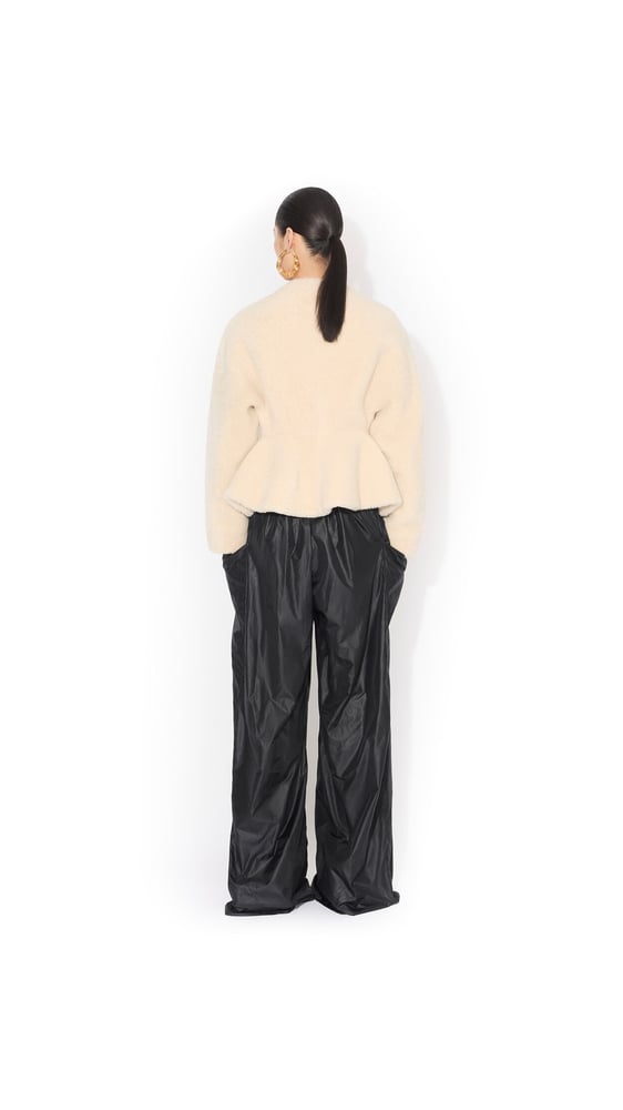 VESTE PÉPLUM EN CUIR
