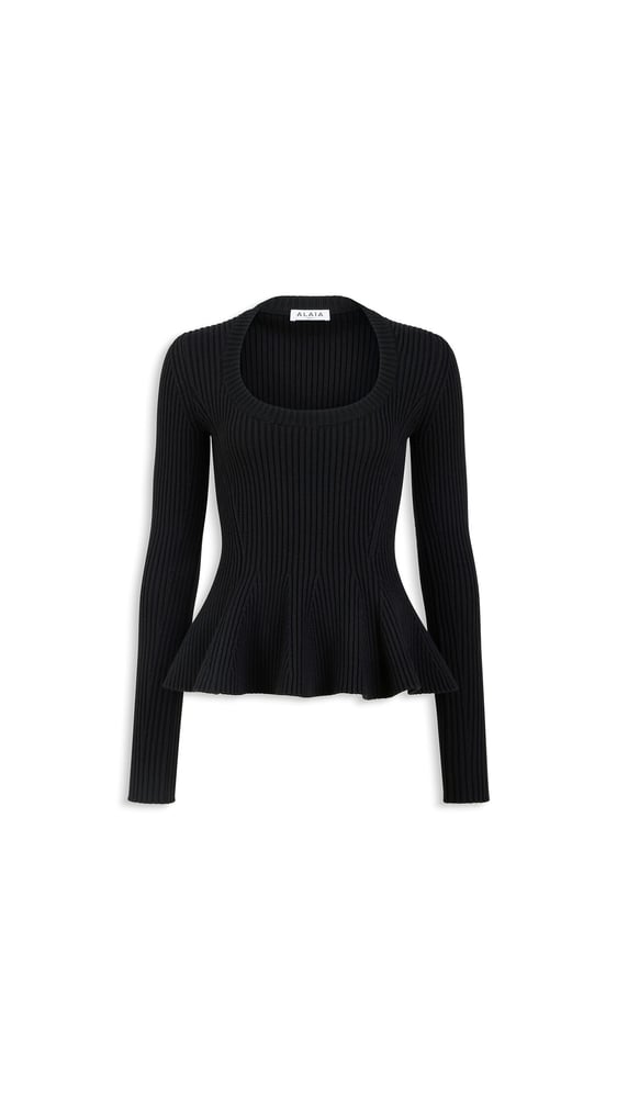 TOP PEPLUM EN MAILLE