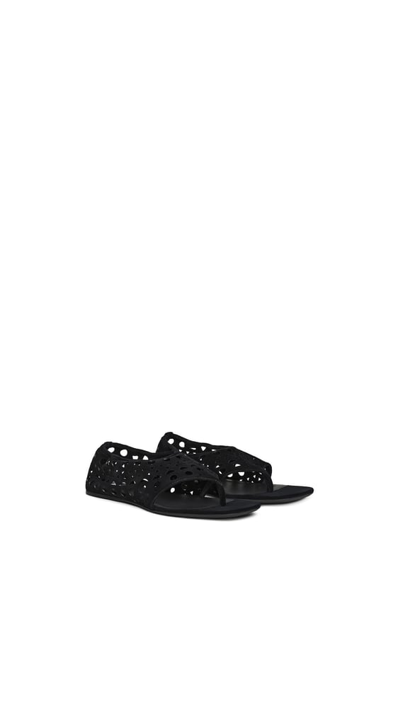 SANDALES TONG VIENNE EN CUIR VELOURS