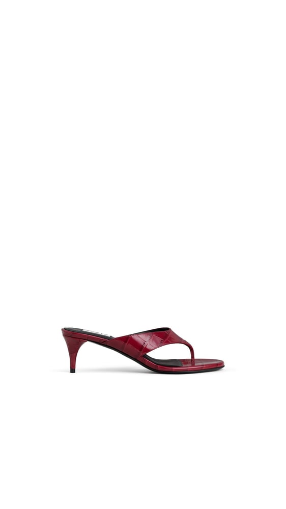 MULES TONG EN CUIR EMBOSSÉ CROCODILE