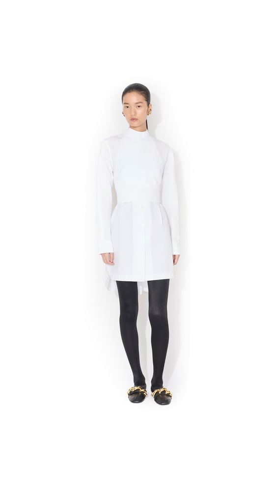ROBE À PLASTRON EN POPELINE DE COTON