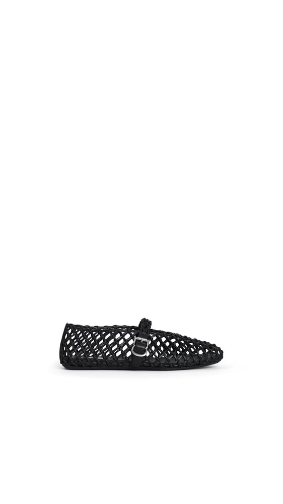 BALLERINES EN CUIR TRESSÉ