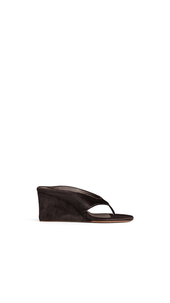 MULES TONG CUBE EN CUIR EFFET PONY