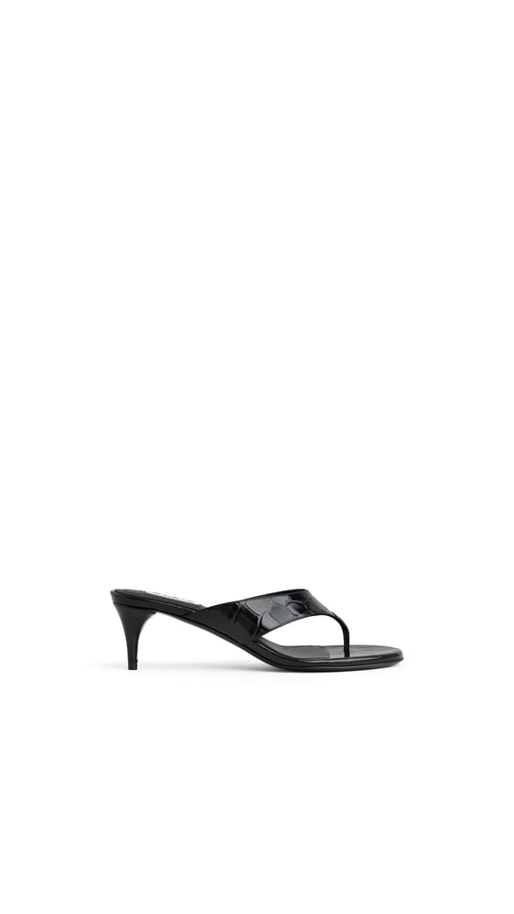 MULES TONG EN CUIR EMBOSSÉ CROCODILE
