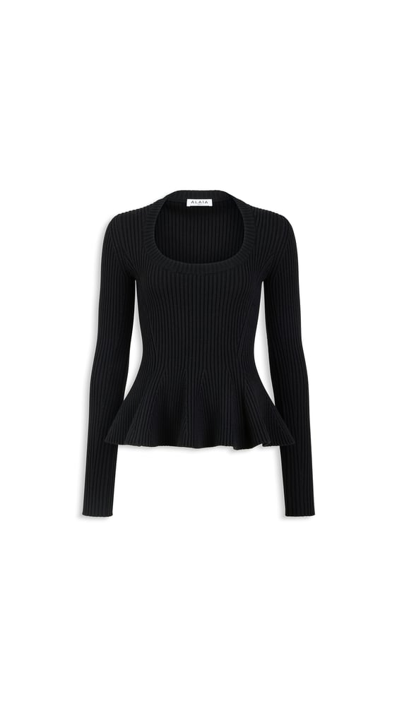 TOP PEPLUM EN MAILLE