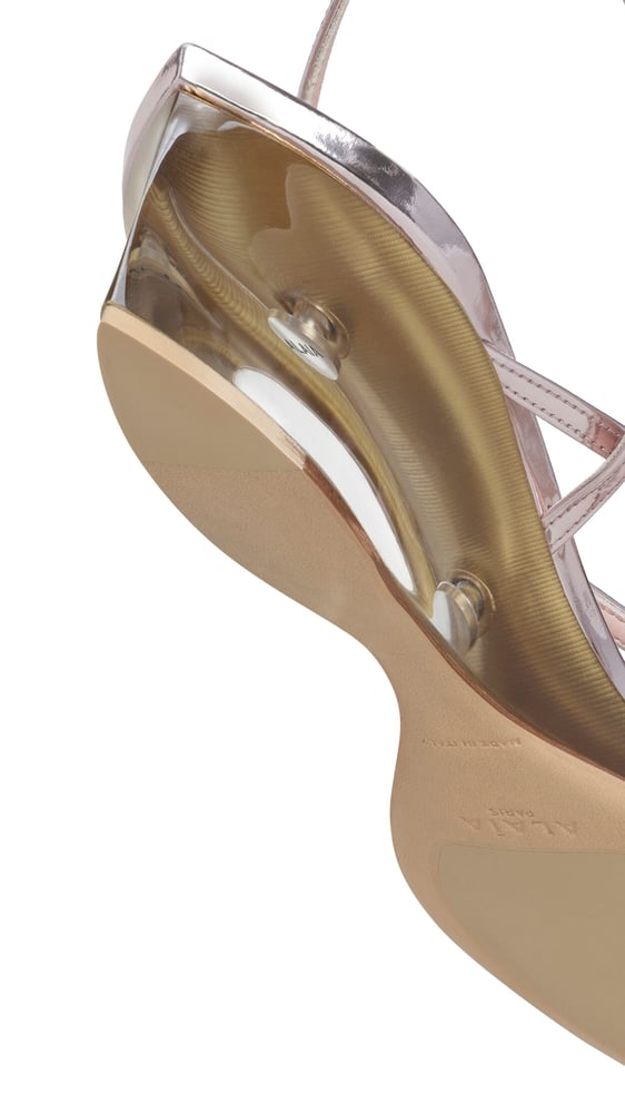 SANDALES INVISIBLE EN CUIR MIROIR