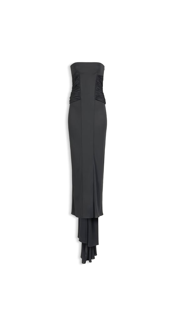 ROBE BUSTIER FLUIDE EN JERSEY