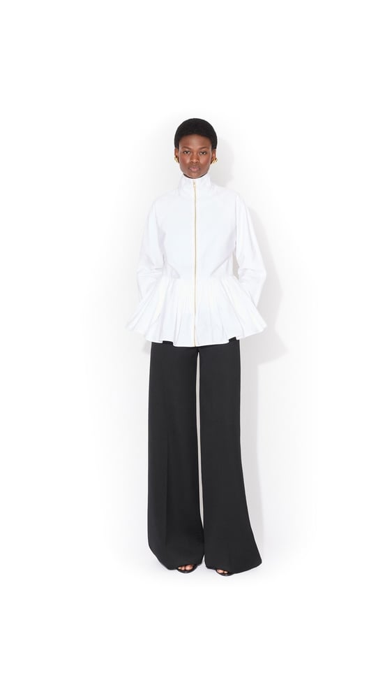 VESTE PÉPLUM EN POPELINE DE COTON