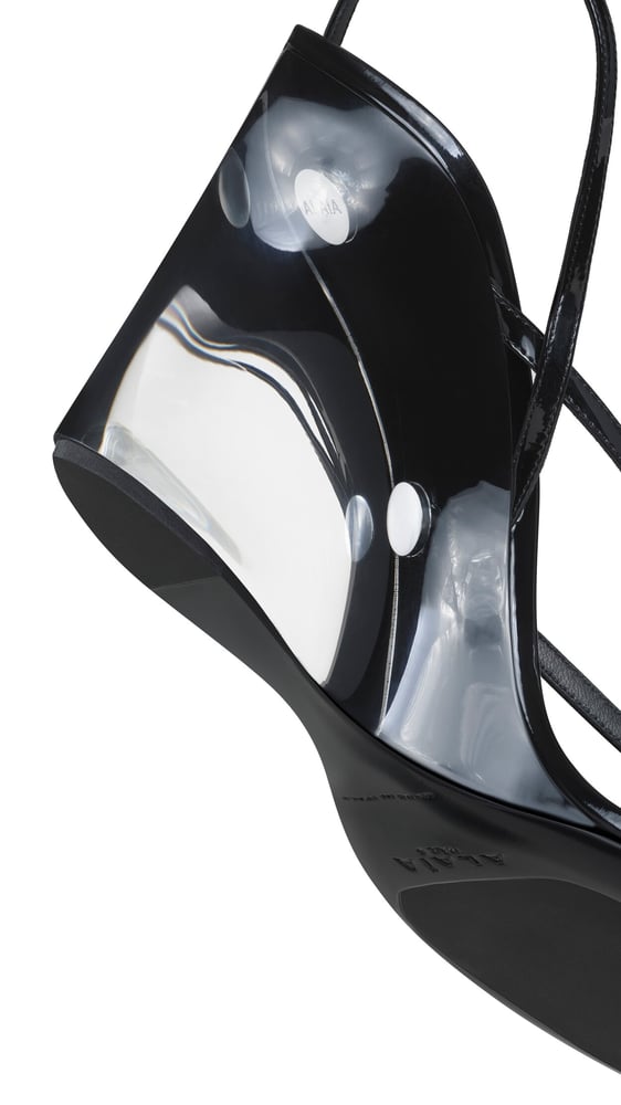 SANDALES à bride INVISIBLE EN CUIR VERNI