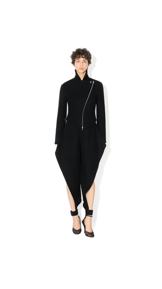 VESTE BIKER EN LAINE DOUBLE-FACE