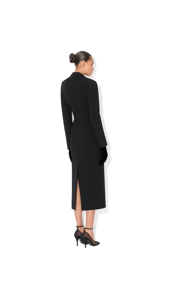 MANTEAU TAILLEUR EN CRÊPE DE LAINE