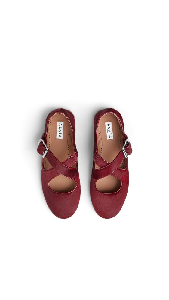 BALLERINES CRISS CROSS EN CUIR EFFET PONY