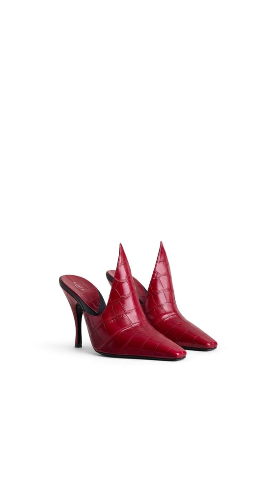 MULES EN CUIR EMBOSSÉ CROCODILE
